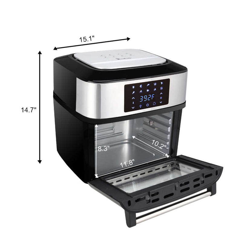 16L All-in-One Air Fryer 1800W Roast, Bake, Dehydrator, Oilless Cooker Black Black