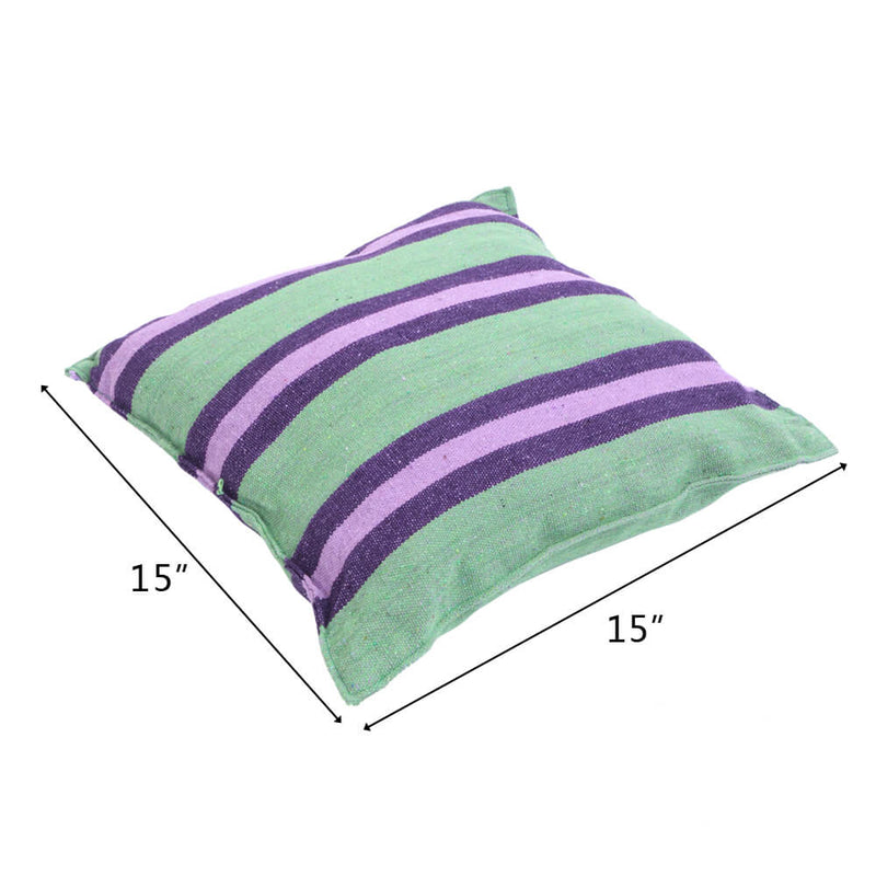 Patio Hammock Swing, Hanging Rope Hammock Chair, Cotton Hanging Air Swing with Cushions, Green