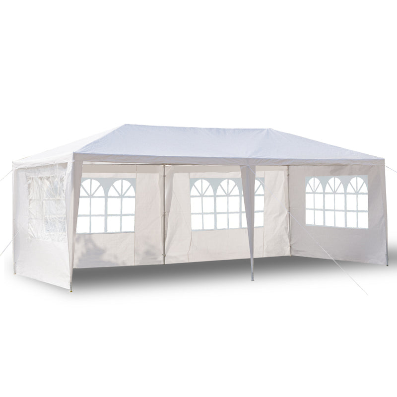 Canopy Tent 10x20 ft Outdoor Shelter Gazebos with 4 Removable Sidewalls for Wedding Beach Party Picnic, White