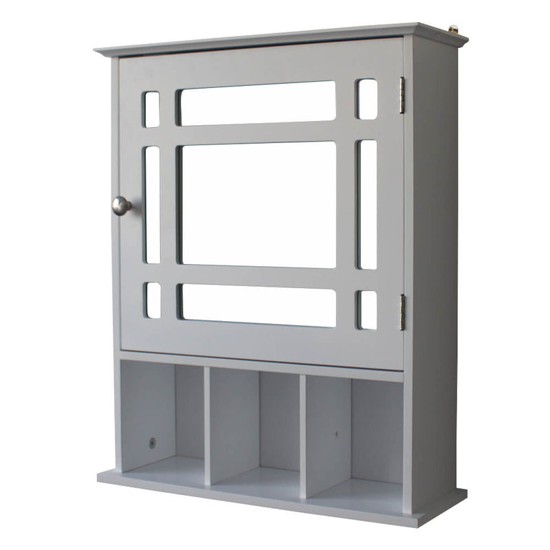 Single Door Three Compartment Storage Bathroom Cabinet –White