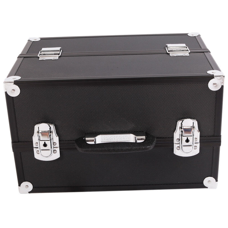 Aluminum Alloy Makeup Train Case Jewelry Box Organizer Black
