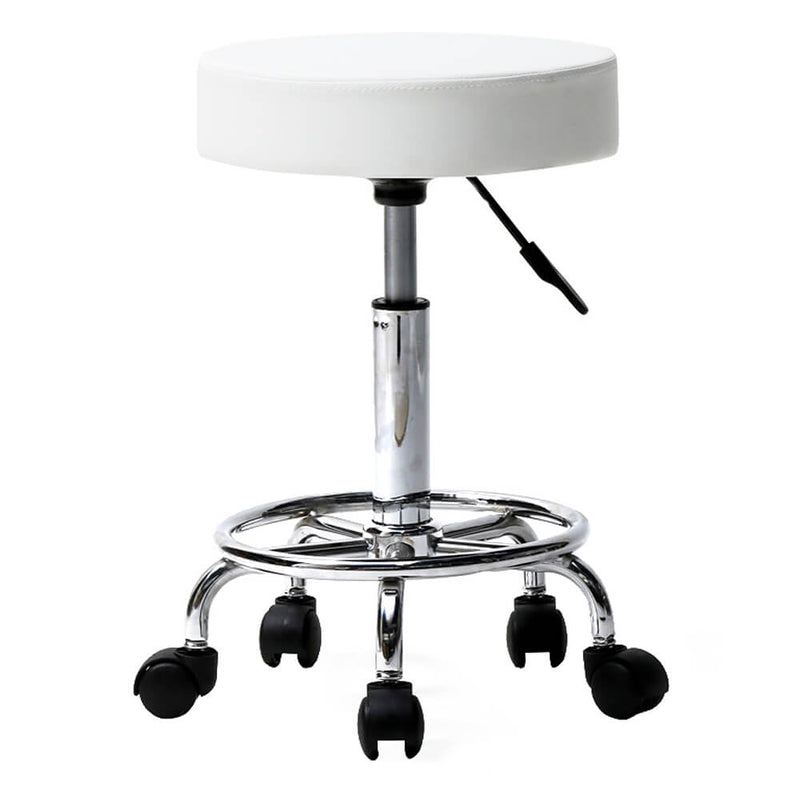 Salon Spa Office Round Stool Ha Ha Feet Rotation Bar Stool White