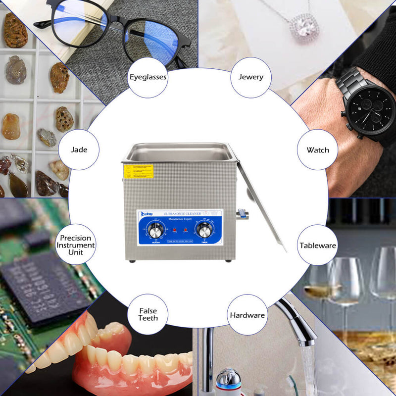 10L Commercial Ultrasonic Cleaner Large Capacity Stainless Steel with Heater and Digital Timer