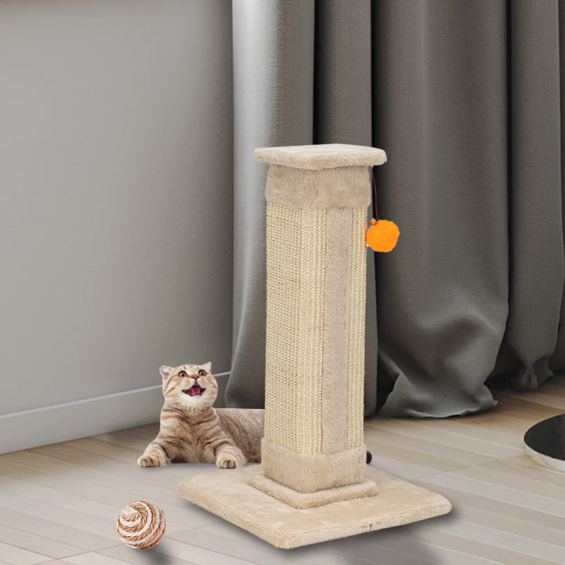 Cat Climb Holder Tower Cat Tree Cat Scratching Sisal Post Tree Climbing Tower Beige 21 inches