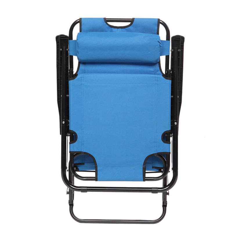 Portable Dual Purposes Extendable Folding Reclining Chair Blue