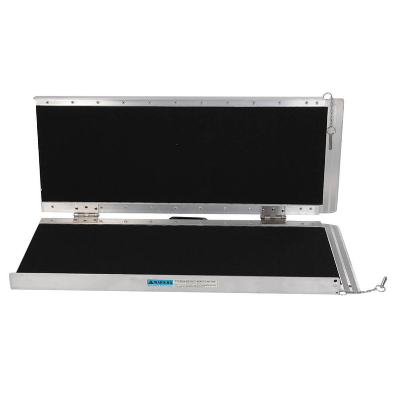 3FT Two-section Non-Skid Folding Lightweight Aluminum Alloy Wheelchair Scooter Mobility Ramps