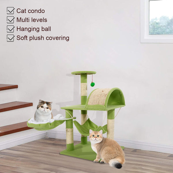 Stable Cute Sisal Cat Climb Holder Cat Tower Lamb Green 32 inches