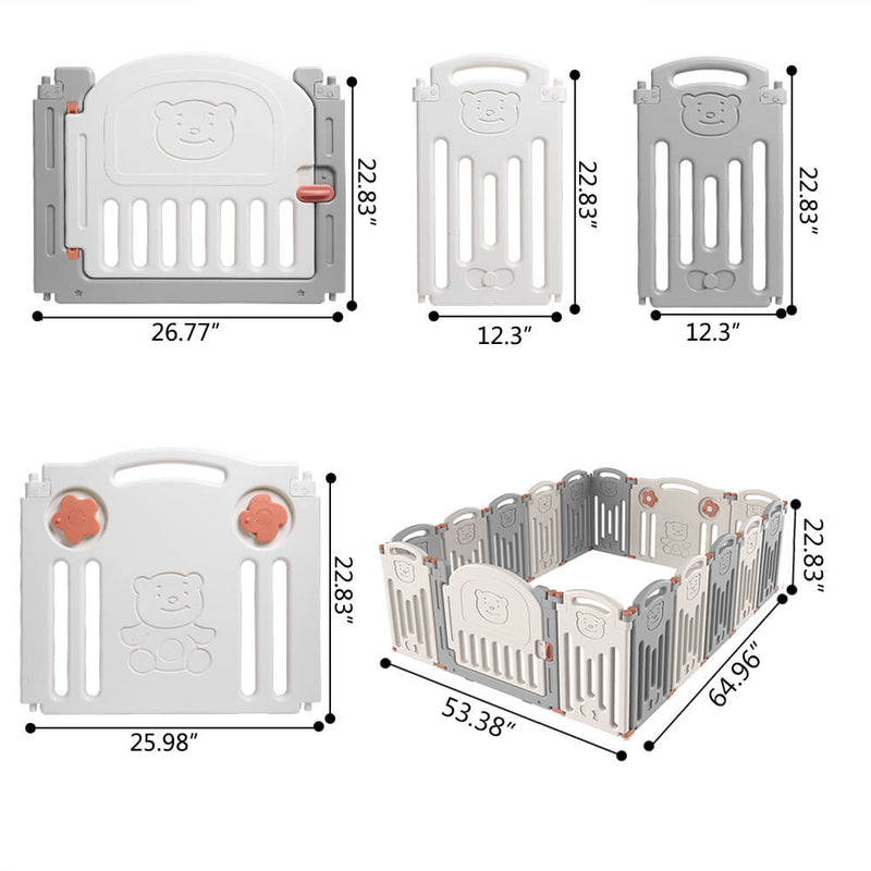 Baby 16 Panel Playpen Activity Centre Indoor Outdoor Playards Fence Safety Play Yard