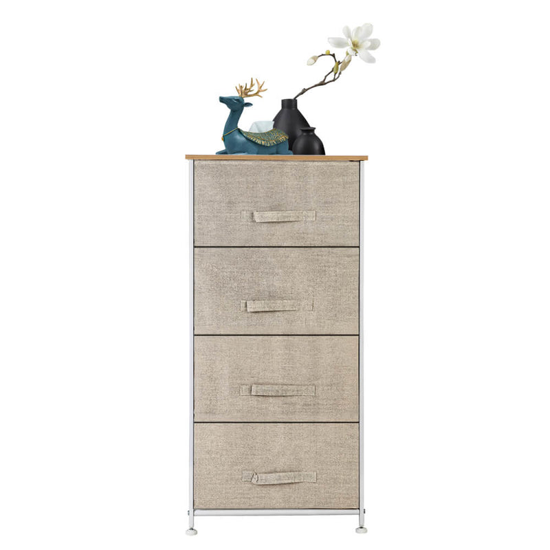 Storage Tower Dresser With 4-Tier Dresser Fabric Drawer Organizer