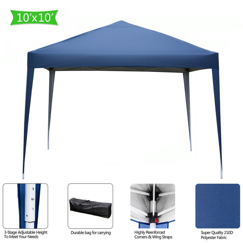 Homhum Waterproof Foldable Canopy Tent for Party Camping10 x 10 ft Blue