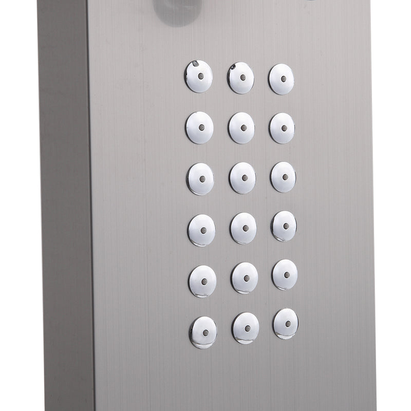 Shower System Shower Panel Stainless Steel Multi-Function Silver 18 Holes 48 inch