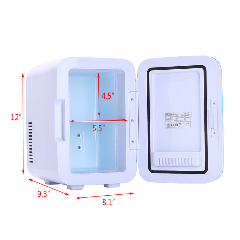 6L Electric Mini Refrigerator, Portable Electric Cooler & Warmer with Handle, Compact Car Refrigerator Cooler, Gray