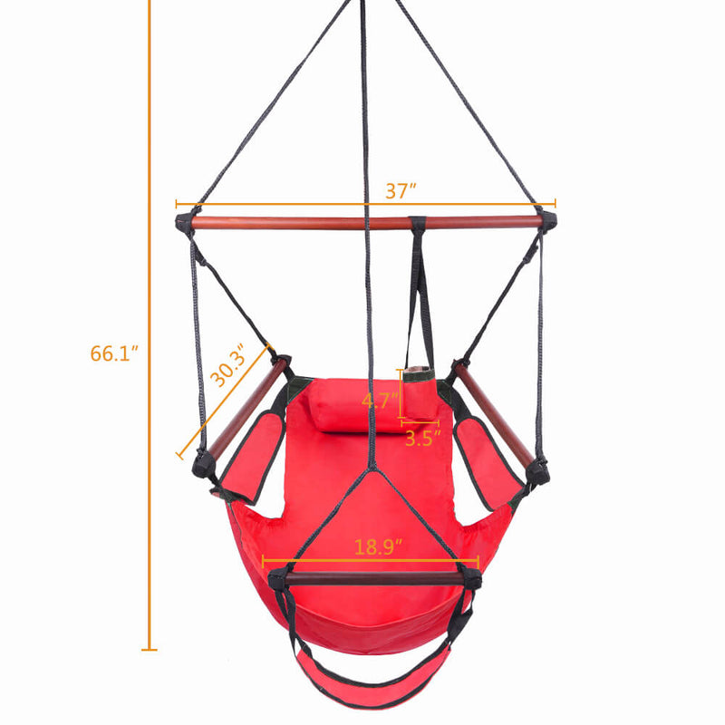 Well-equipped S-shaped Hook High Strength Assembled Hanging Seat Red