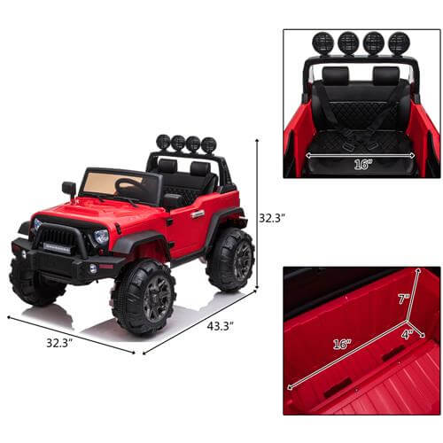 Kid Ride On Car Truck SUV With Parental Remote Control Red