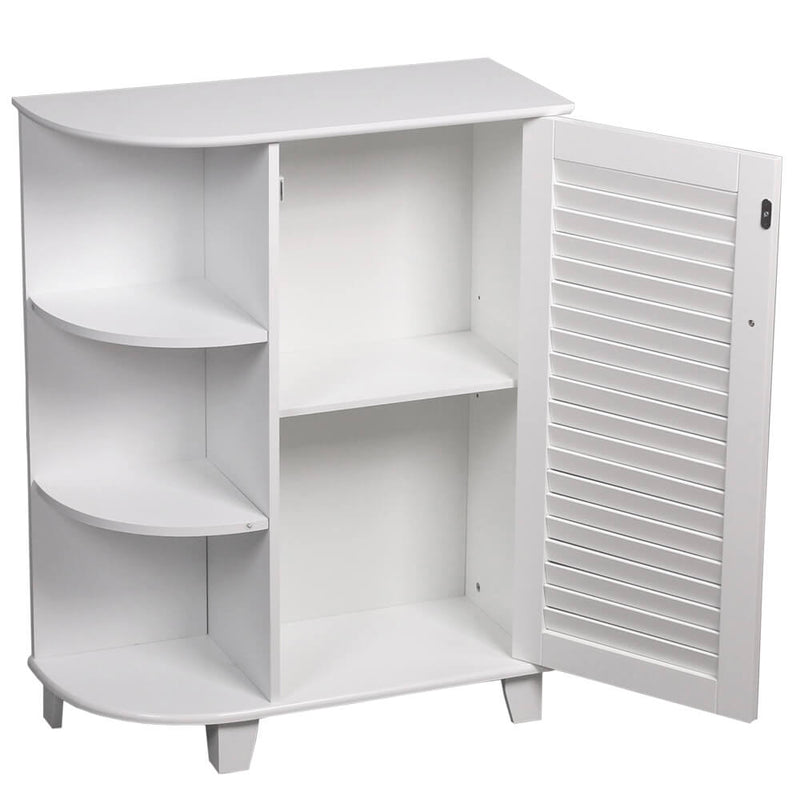 3-tier Floor Storage Cabinet with Side Shelves