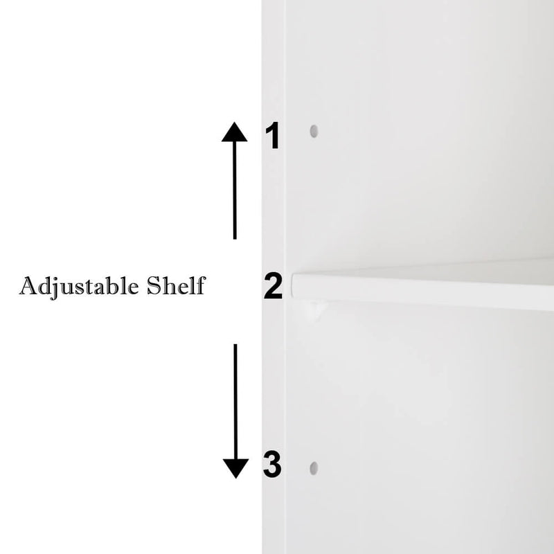 One Door & Three Layers Bathroom Cabinet White