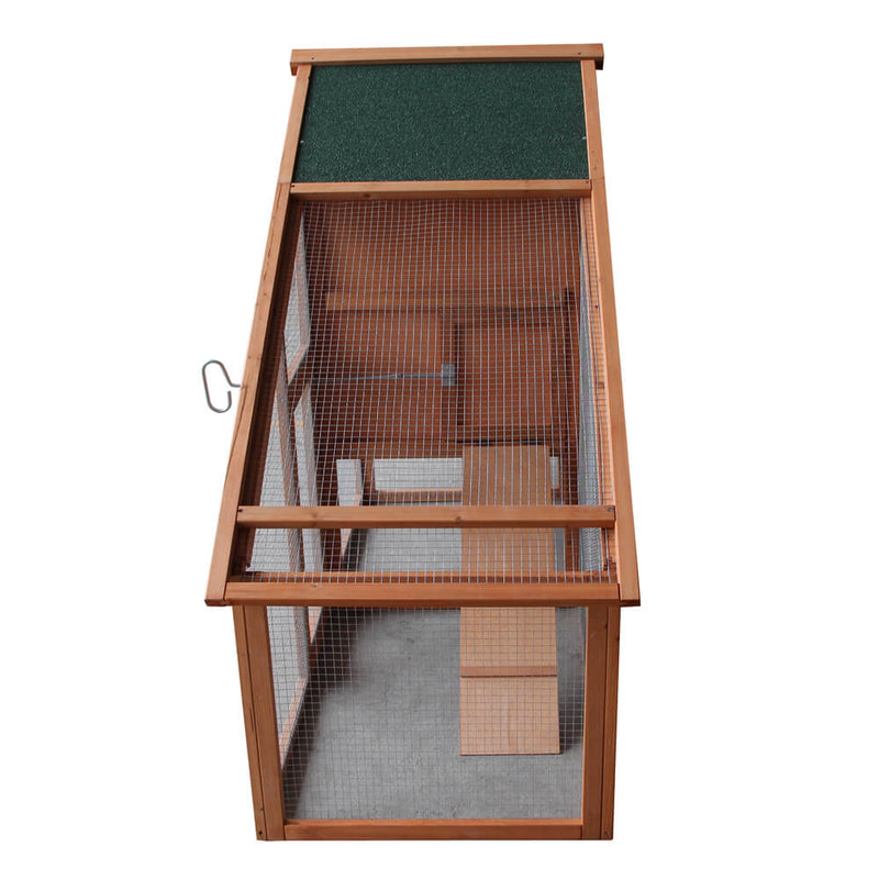 75 inches Waterproof Roof Two-tier Wooden Chicken Coop Rabbit Poultry Cage Habitat