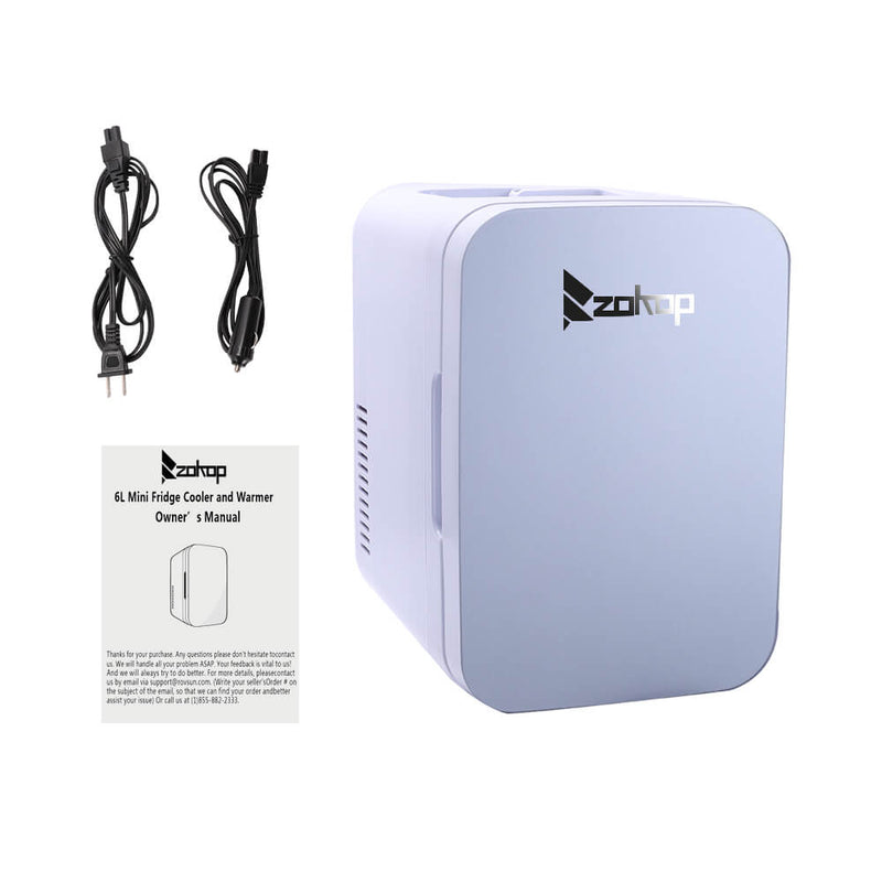 6L Electric Mini Refrigerator, Portable Electric Cooler & Warmer with Handle, Compact Car Refrigerator Cooler, Gray
