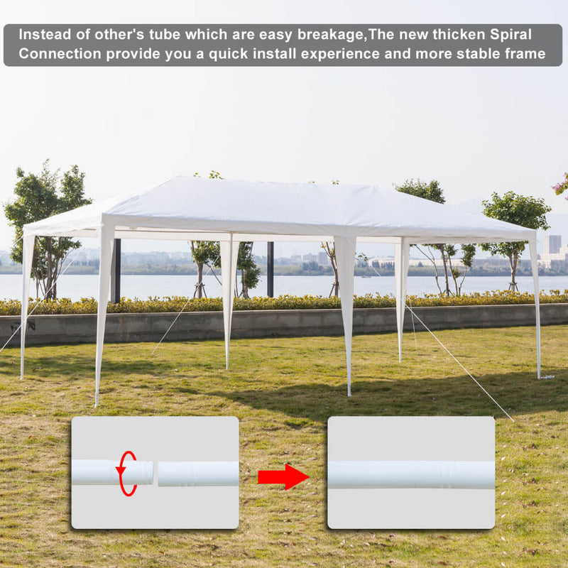 Canopy Tent 10x20 ft Outdoor Shelter Gazebos with 4 Removable Sidewalls for Wedding Beach Party Picnic, White