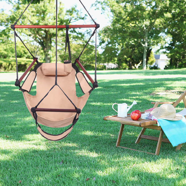 Well-equipped S-shaped Hook High Strength Assembled Hanging Seat Brown