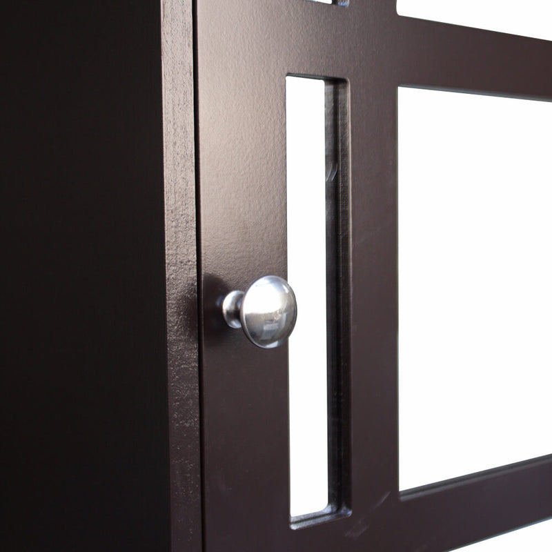 Single Door Three Compartment Storage Bathroom Cabinet brown
