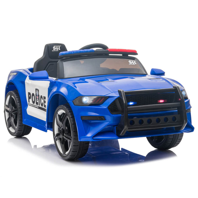 Police Sports Car Ride On Car Dual Drive Remote Control Blue