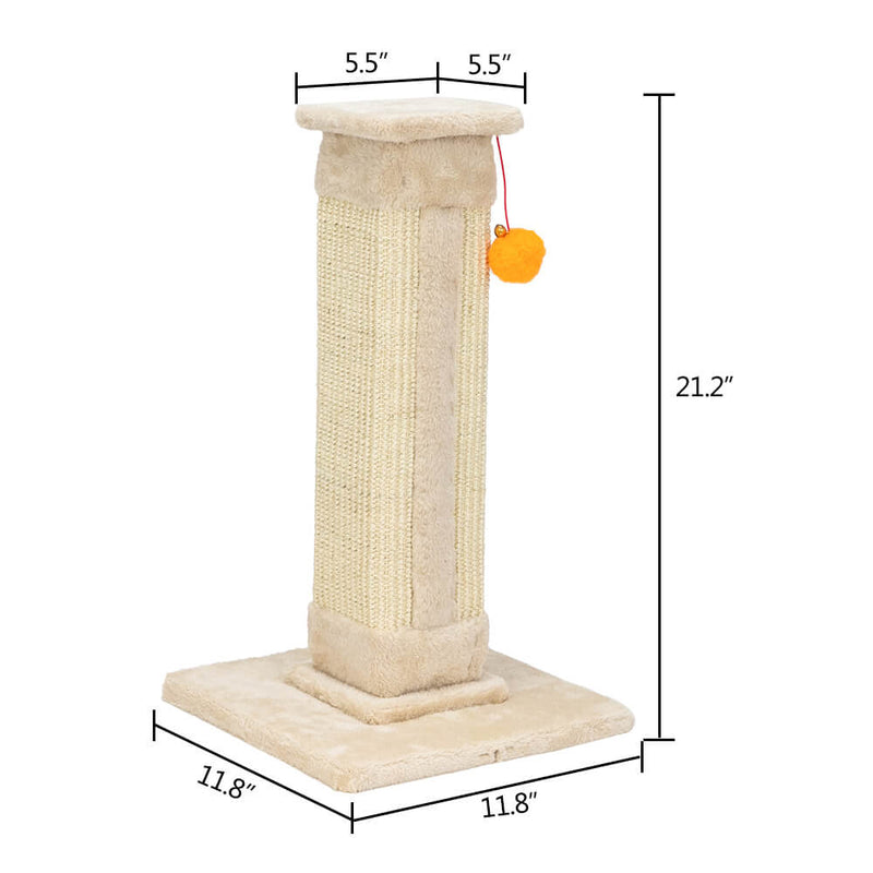 Cat Climb Holder Tower Cat Tree Cat Scratching Sisal Post Tree Climbing Tower Beige 21 inches