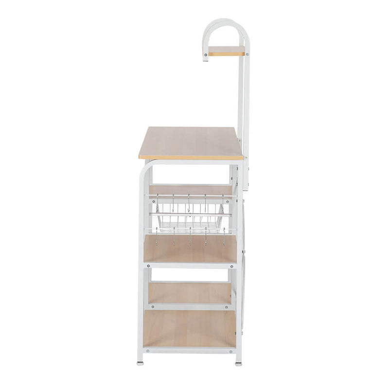 Utility Storage Shelf 35.5 inches Microwave Stand with 10 Hooks