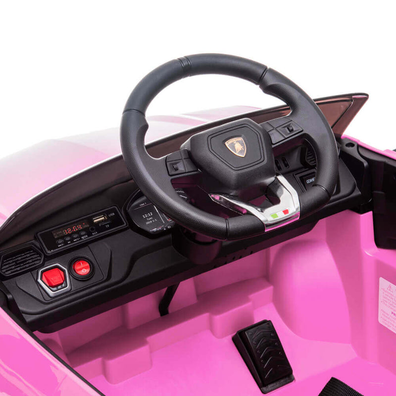 Small Lamborghini Ride On Car Dual Drive Remote Control Pink
