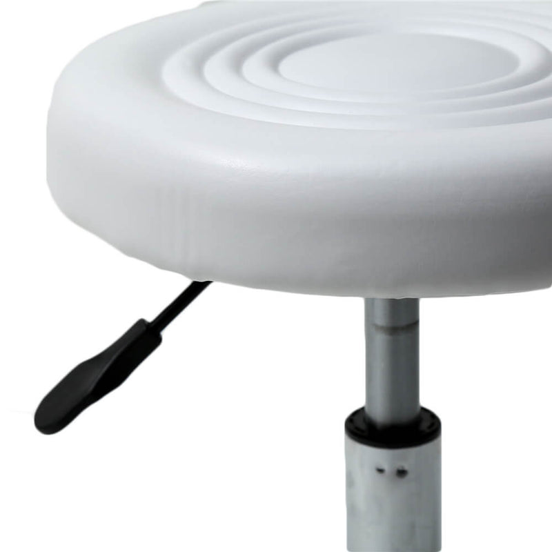 Round Stool with Lines Rotation Bar Stool White