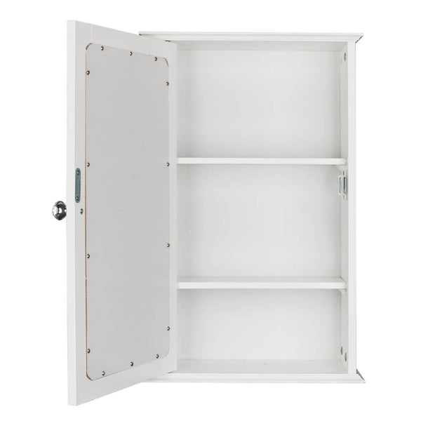 Wall Mounted Cabinet Shelf With Mirror White