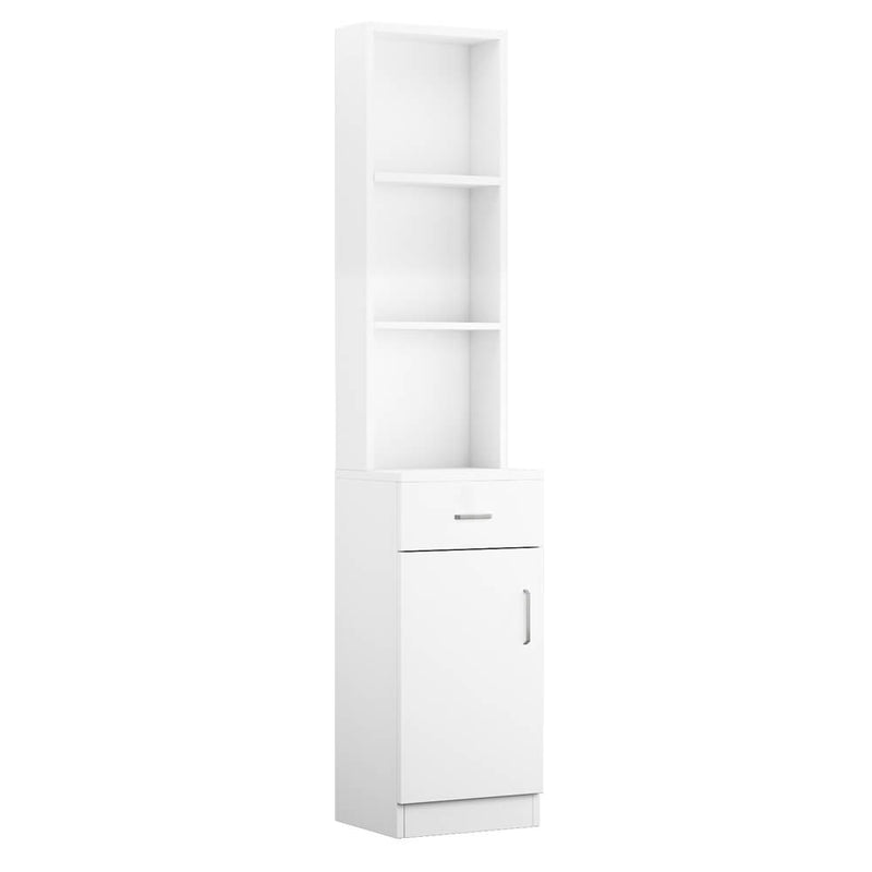 Standing 5 Compartments 1 Drawer 1 Door MDF Cabinet White