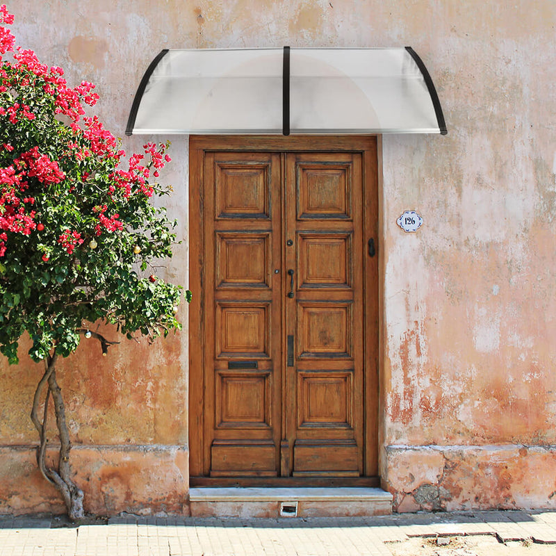40" x 80" Door Window Awning, Front Door Outdoor Patio Awning Canopy UV Protection, Black Bracket