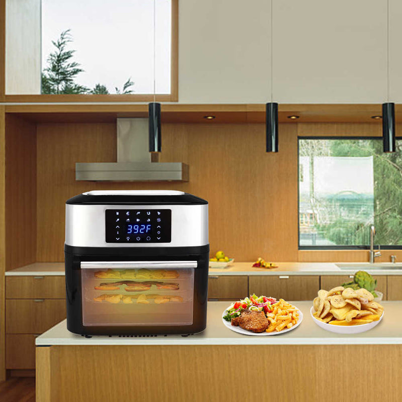 16L All-in-One Air Fryer 1800W Roast, Bake, Dehydrator, Oilless Cooker Black Black