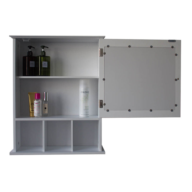 Single Door Three Compartment Storage Bathroom Cabinet –White