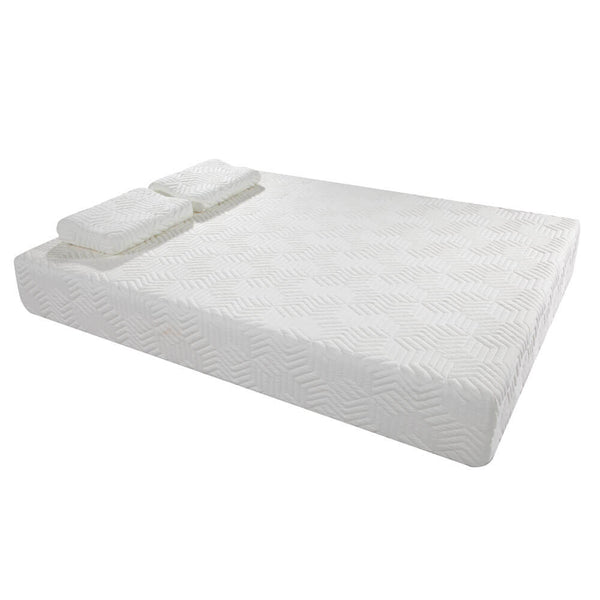 10" Two Layers High Softness Cotton Mattress with 2 Pillows (Queen Size) White
