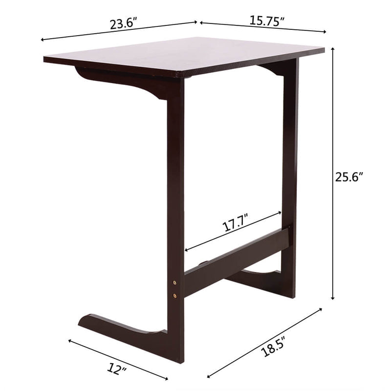 23.6 x 15.7 x25.6 inches L-shaped Bamboo Sofa Side Table Coffee