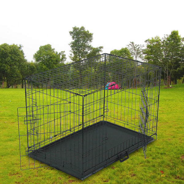 Pet Kennel Cat Dog Folding Steel Crate Animal Playpen Wire Metal 36"