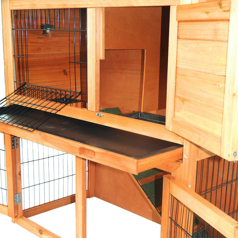 40 inches Triangle Roof Waterproof Wooden Rabbit Hutch