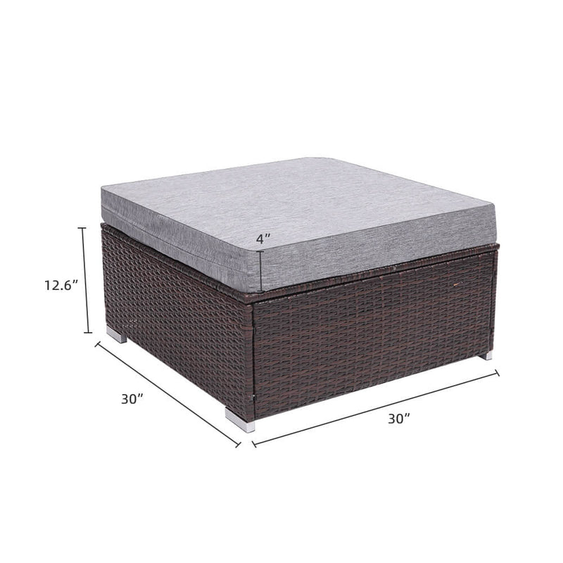 9 Pcs Outdoor Furniture Rattan Wicker Sofa Patio Couch Set