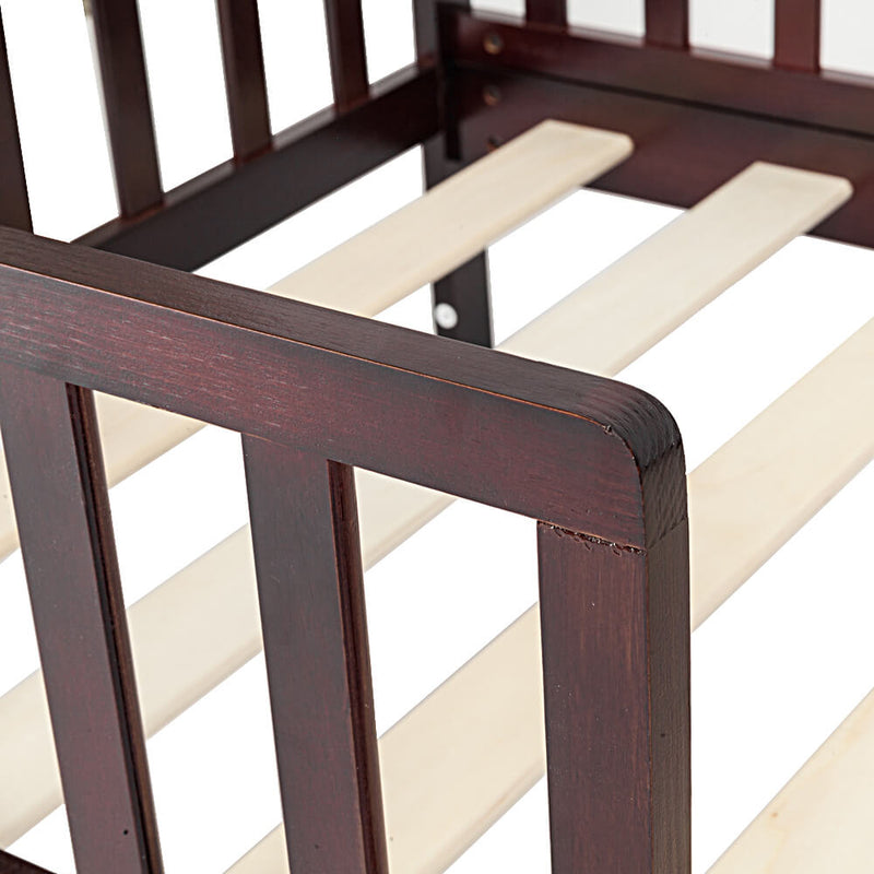 Wooden Baby Toddler Bed Children Bedroom Furniture with Safety Guardrails