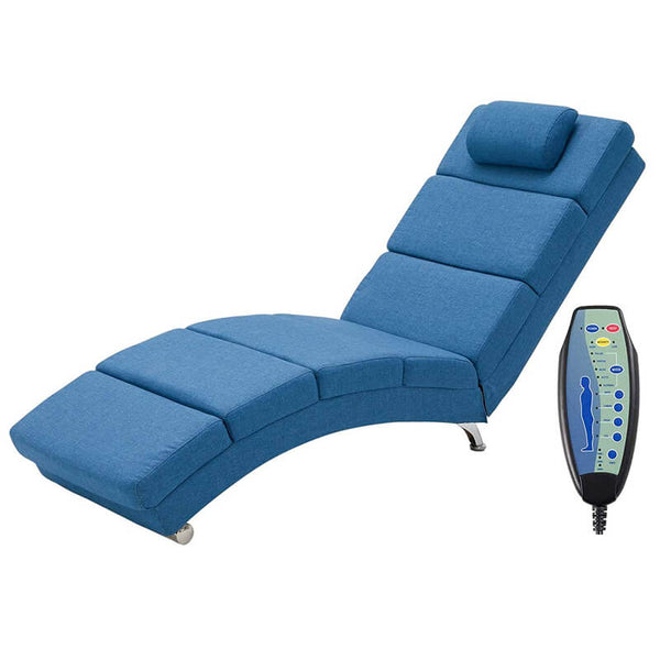 Electric Massage Recliner Chair, Ergonomic Chaise Lounge Massage Recliner, Blue