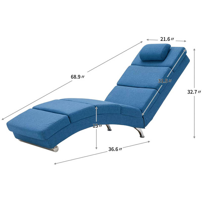 Electric Massage Recliner Chair, Ergonomic Chaise Lounge Massage Recliner, Blue