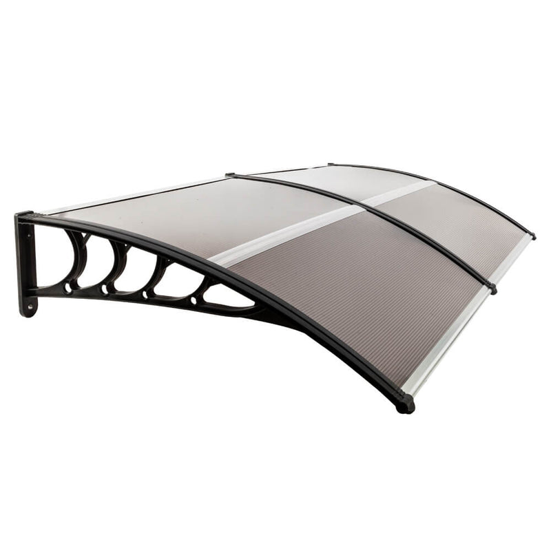 40" x 80" Door Window Awning, Front Door Outdoor Patio Awning Canopy UV Protection, Brown Board & Black Bracket