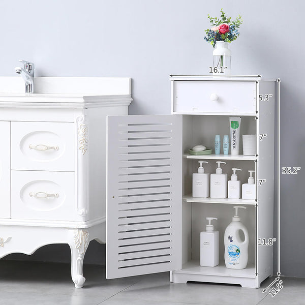 Single Door With Drawer Three Compartments High Storage Cabinet
