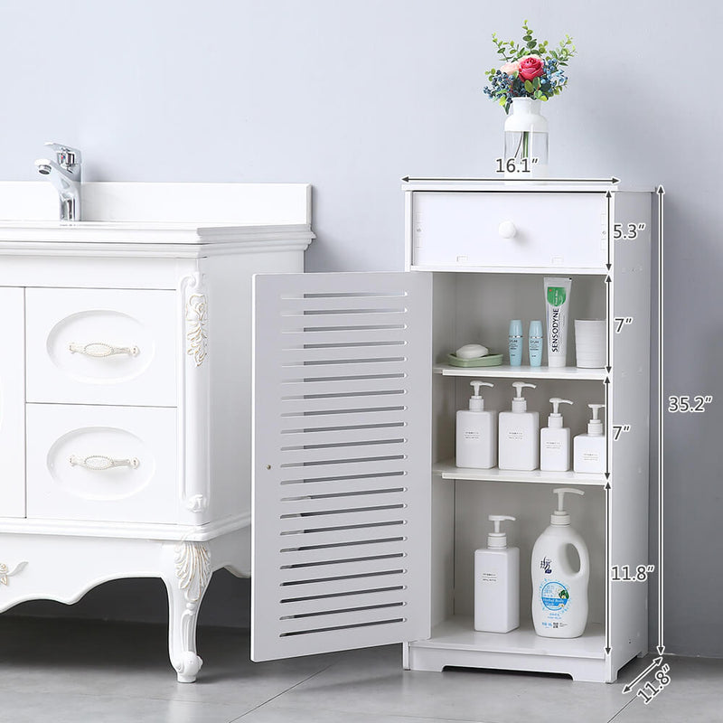 Single Door With Drawer Three Compartments High Storage Cabinet