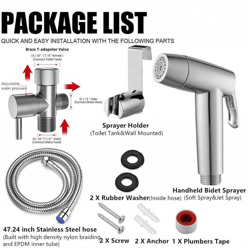 Bathroom Sprayer for Personal Hygiene Handheld Bidet Sprayer for Cloth Diaper Pet