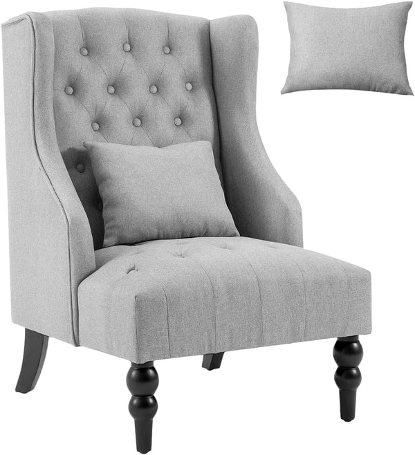 Wingback Chair, Gray