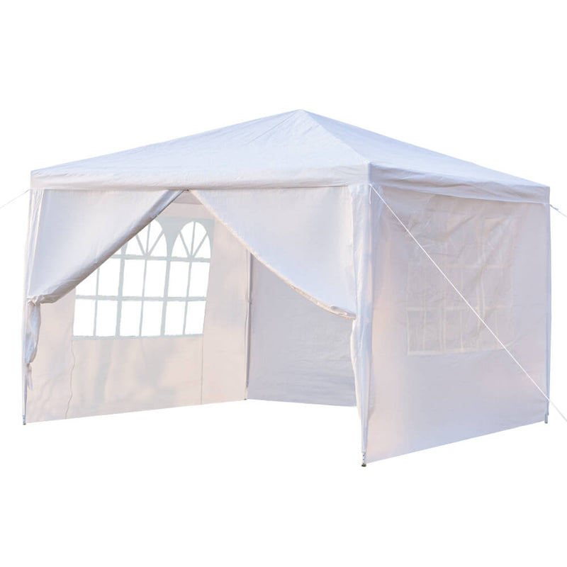 Portable Waterproof Canopy Tent Four Sides with Spiral Tubes White, 10 x 10 ft