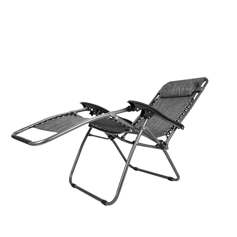 2 Pieces Zero Gravity Lounge Chair with Portable Cup Holder Table